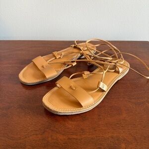 Madewell Boardwalk Tan Leather Lace-Up Sandals